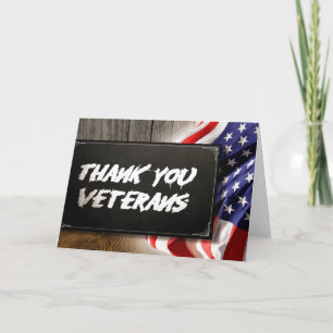 Patriotic Lycklig Veteran Day USA flagga Tack Kort