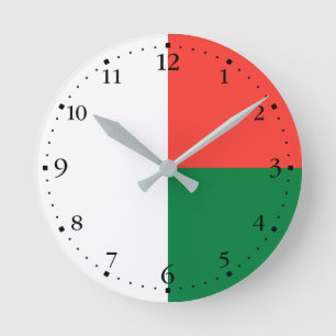 Patriotic Madagascar Flagga Rund Klocka