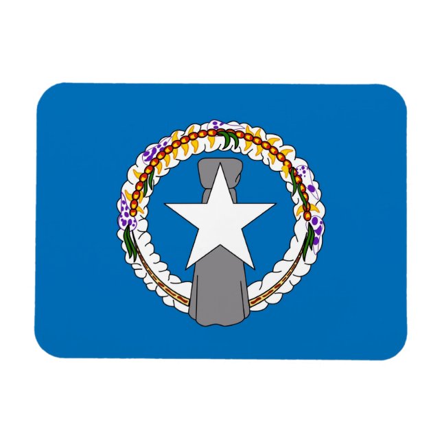Patriotic Magnet Northern Mariana flagga (Horisontell)