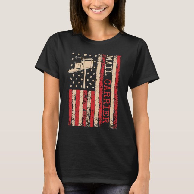 Patriotic Mail Carrier Postal Worker Courier Postm T Shirt (Framsida)