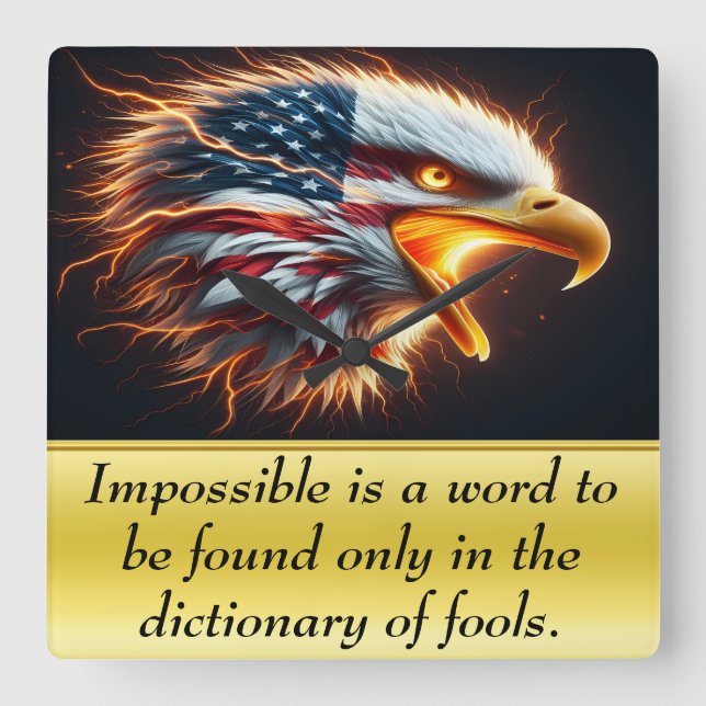 Patriotic Majesty Fyrkantig Klocka (Framsida)