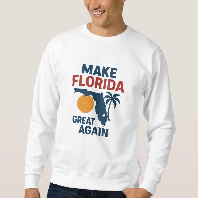  Patriotic “Make Florida Great Again” Design  Lång Ärmad Tröja (Framsida)