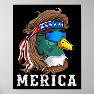 Patriotic Mallard Anka Hunting American Waterfowl Poster