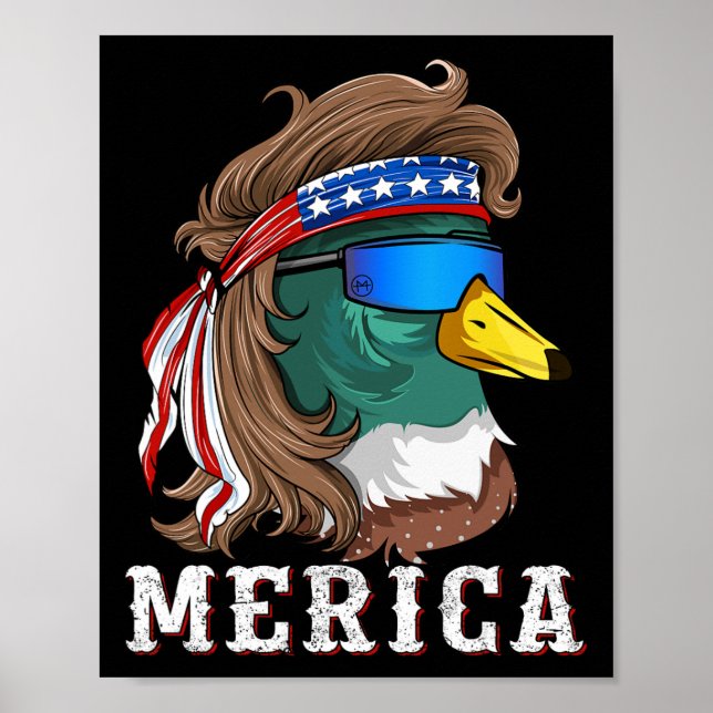 Patriotic Mallard Anka Hunting American Waterfowl Poster (Framsidan)