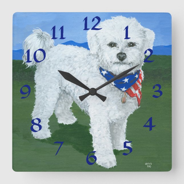 Patriotic Maltese Clock Fyrkantig Klocka (Framsida)