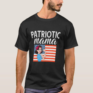 Patriotic Mamma Cute 4:e juli American Flagga Moth T Shirt