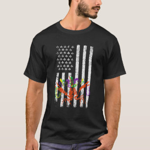 Patriotic Manar Crawpappa Kräftor American Flagga T Shirt