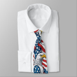 Patriotic Manar Tie: American Eagle och USA flagga Slips