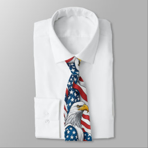 Patriotic Manar Tie: American Eagle och USA flagga Slips