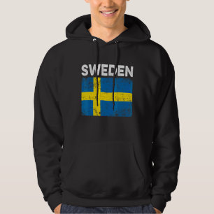 Patriotic Manar Women Kid Sverige Flagga Distress Hoodie