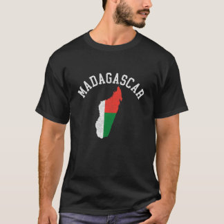 Patriotic Manar Women Madagascar Flagga Karta Dist T Shirt