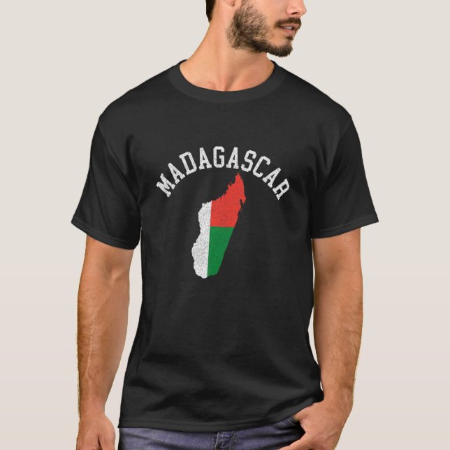 Patriotic Manar Women Madagascar Flagga Karta Dist T Shirt (Framsida)