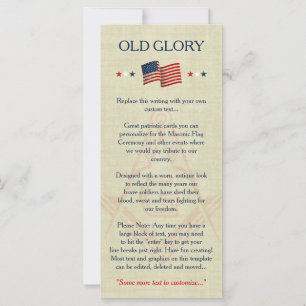 Patriotic Masonic Old glory Flagga Cards Freemas