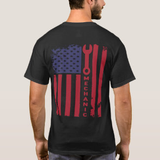 Patriotic Mechanic USA American Flagga T Shirt