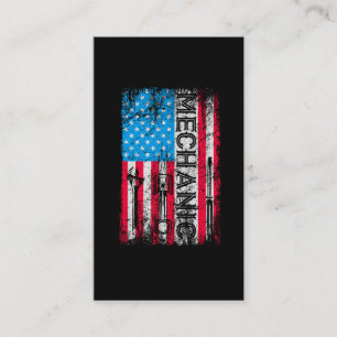 Patriotic Mechanique American Flagga Craftsmen Ver Visitkort
