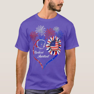 Patriotic Medical Assistant 4:e juli amerikanska T Shirt