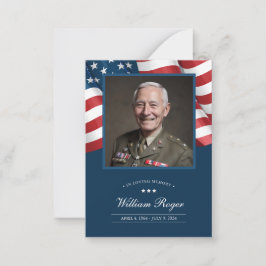 Patriotic Memorial Card Anteckningskort