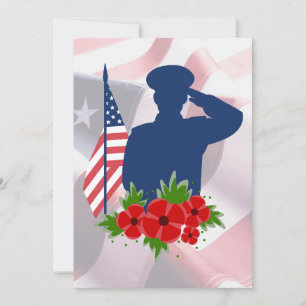 Patriotic Memorial Day American Soldier Salute Julkort