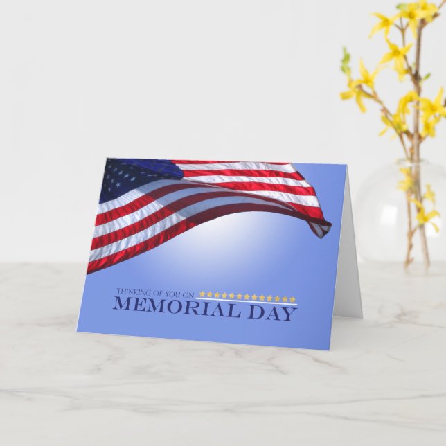 Patriotic Memorial Day Card - att tänka på dig Kort (Gul blomma)