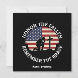  Patriotic Memorial Day Honor The Fallen Kneeling  Inbjudningar
