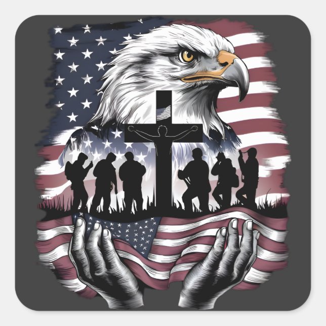 Patriotic Memorial Fyrkantigt Klistermärke (Framsida)