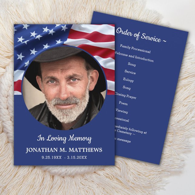 Patriotic Memorial Order Service Veteran Funeral Program (Skapare uppladdad)
