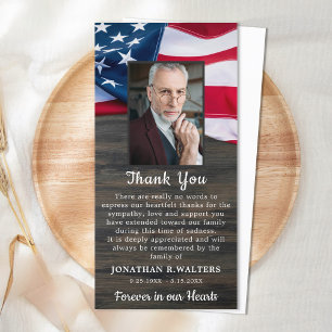 Patriotic Memorial Sympathy Photo Milieral Tack Kort