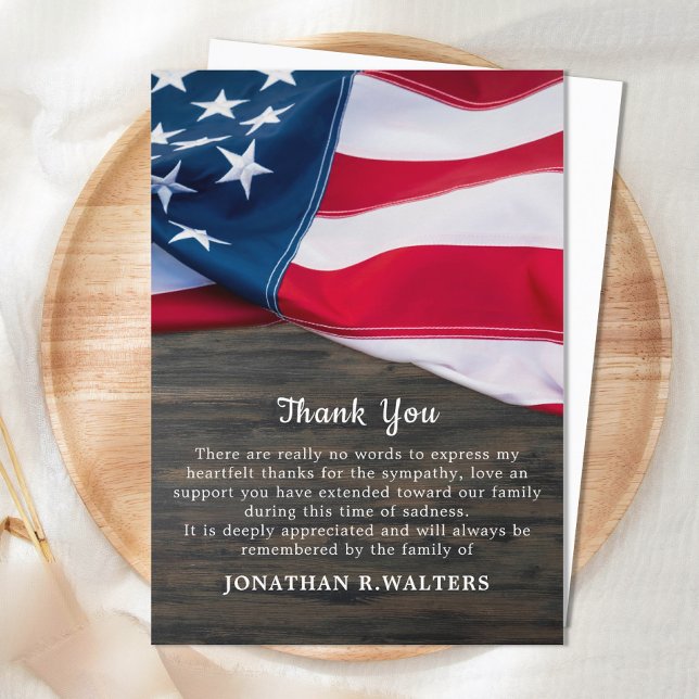 Patriotic Memorial Sympathy USA flagga Funeral Tac Tack Kort (Skapare uppladdad)