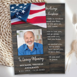 Patriotic Memorial US Flagga Funeral Prayer Bookma