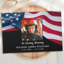 Patriotic Memorial USA American Flagga Funeral Gästböcker