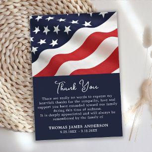 Patriotic Memorial Veteran American Flagga Funeral Tack Kort