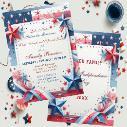 Patriotic Memories Family Union Stars och stripes Inbjudningar