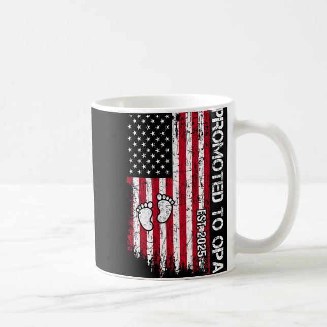 Patriotic Mens Promoted To Opa Est 2025 First Time Kaffemugg (Höger)