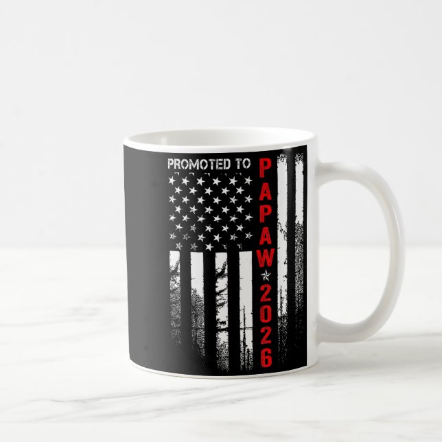 Patriotic Mens Promoted To Papaw Est 2026 First Ti Kaffemugg (Höger)