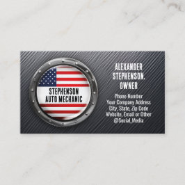 Patriotic Metall American Flagga Car Auto Mechanic Visitkort