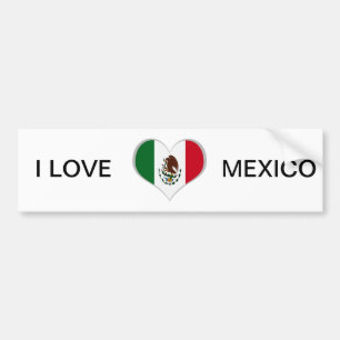 Patriotic Mexico flagga hjärta Bildekal