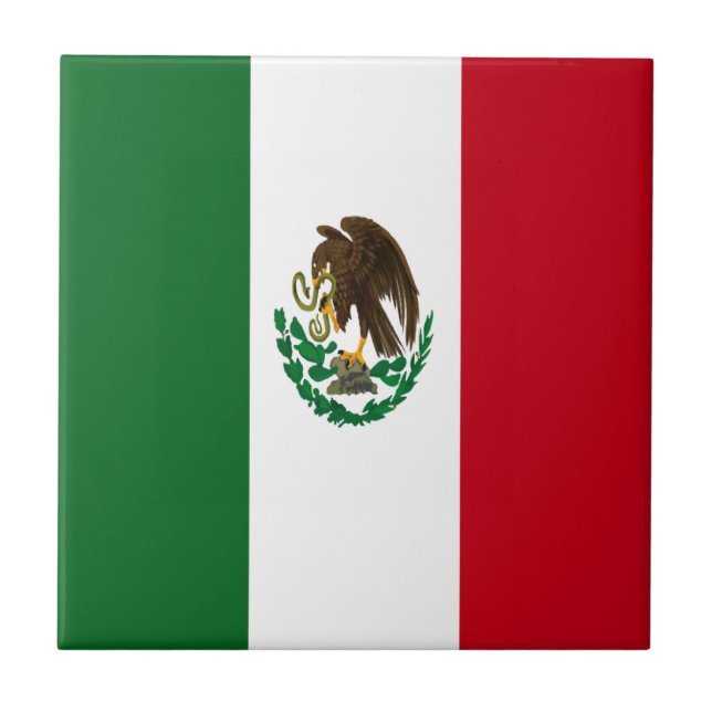 Patriotic Mexico flagga Kakelplatta (Framsidan)