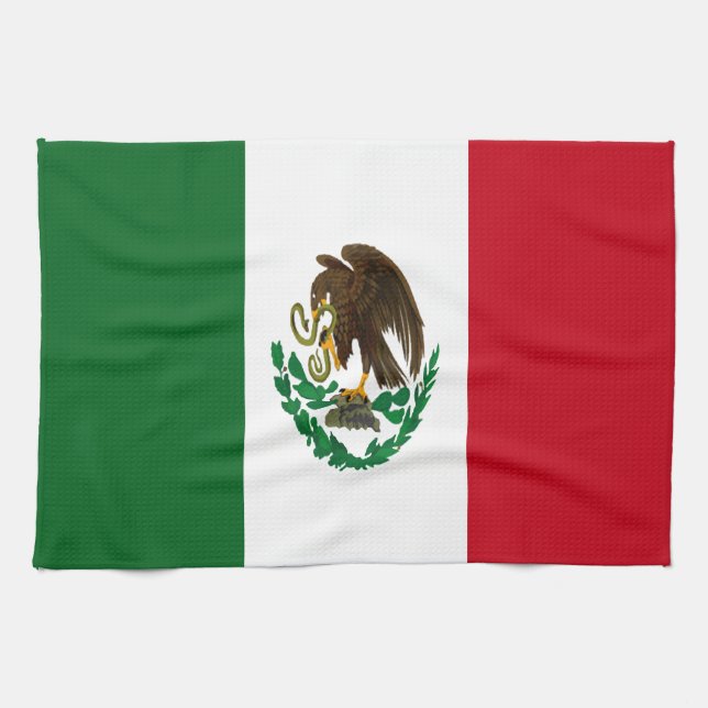 Patriotic Mexico flagga Kökshandduk (Horisontell)