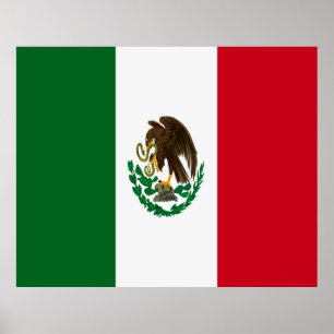 Patriotic Mexico flagga Poster