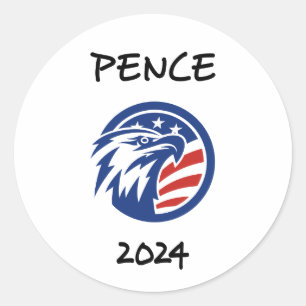 Patriotic Mike Pence 2024 Val Eagle T-Shirt Runt Klistermärke