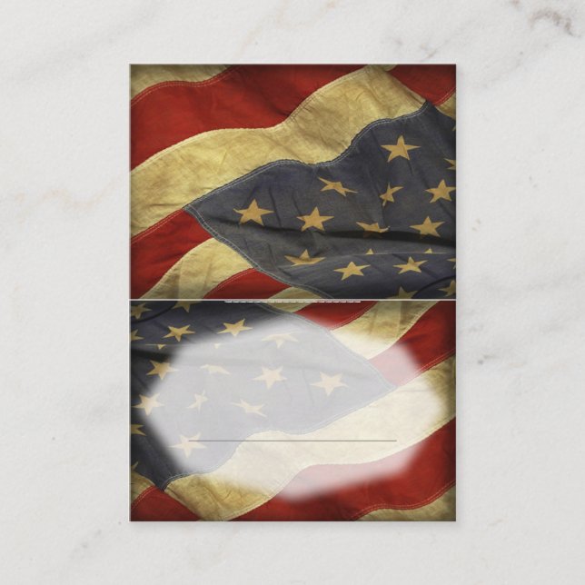 Patriotic Military American Flagga Place Card Placeringskort (Framsida)