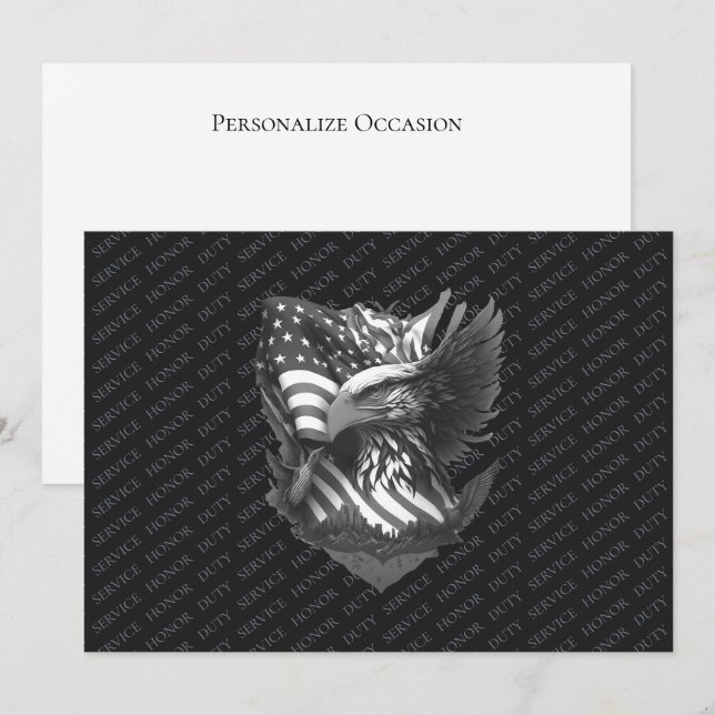 Patriotic Military Appreciation Thank You Veterans Julkort (Fram/baksida)