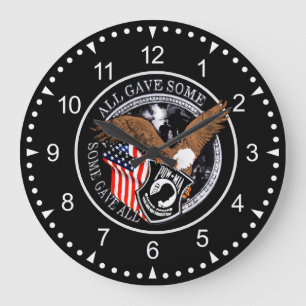 Patriotic Military Eagle POW-MIA Stor Klocka