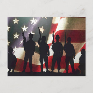 Patriotic Military Soldier Silhouette Vykort