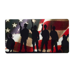 Patriotic Military Soldier Silhouettes Fraktsedel