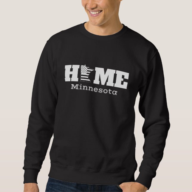 Patriotic Minnesota HOME State Lång Ärmad Tröja (Framsida)