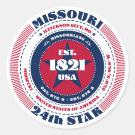 Patriotic Missouri Circle Design Sticker Runt Klistermärke