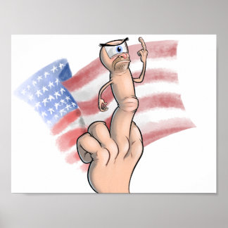 Patriotic Mitten Finger Poster