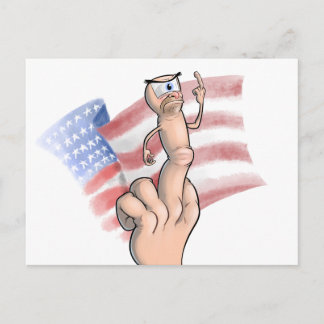 Patriotic Mitten Finger Vykort