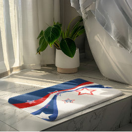 Patriotic Modern Abstrakt American Flagga Badrumsmatta